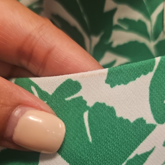 J. Crew Green and White Leaf Print Tank Top - Picture 3 of 4